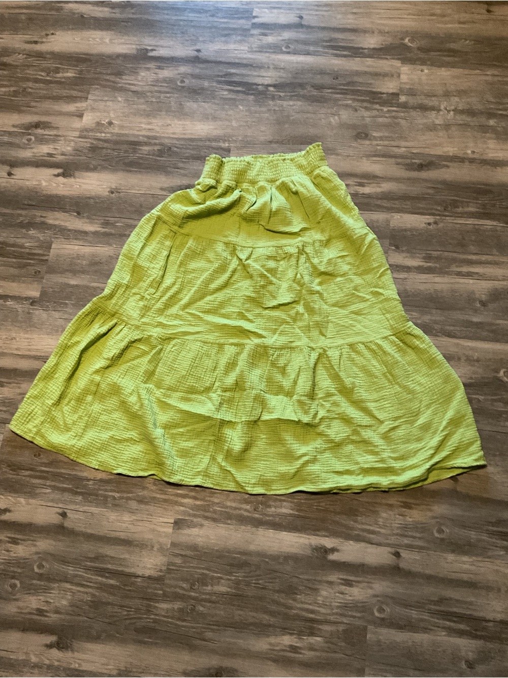 Hem & Thread Light Green Tiered Maxi Skirt